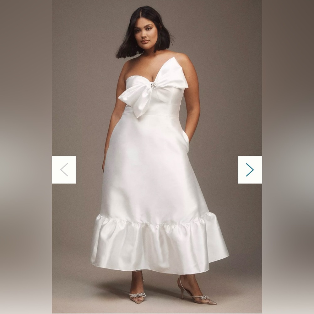 NWOT Hutch Strapless Crystal Bow Tie Midi Dress